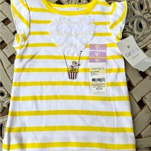 Carter's Sunny Yellow and White Striped Tee